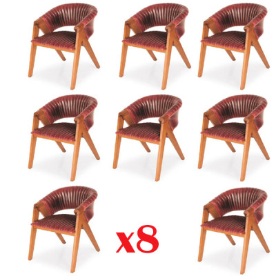 Salle à manger Ensemble 8 chaises Lehn Ensembles de meubles en bois massif Ensemble de salle à manger