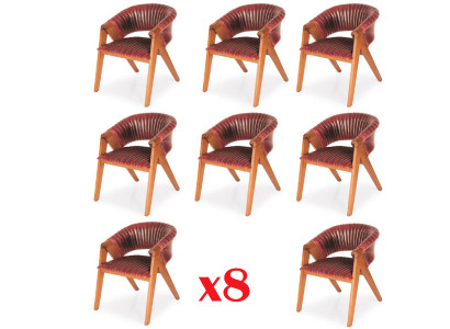Salle à manger Ensemble 8 chaises Lehn Ensembles de meubles en bois massif Ensemble de salle à manger