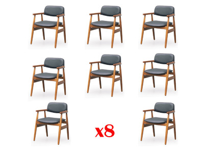 Fauteuil Suite Rembourrage Design 8x Chaises Ensemble de groupe Fauteuil Chaise de salle à manger