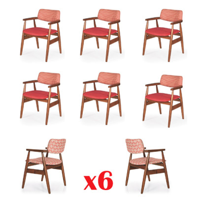 Salle à manger Rembourrage Siège Chaises Ensemble Complet de 6 Chaises de Designer