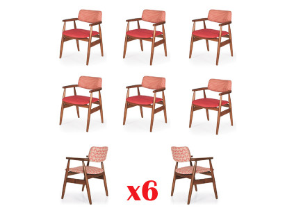 Salle à manger Rembourrage Siège Chaises Ensemble Complet de 6 Chaises de Designer