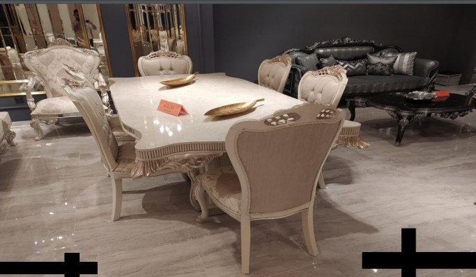 Chaise de salle à manger Chaise Lehn Bois Luxe Salle à manger Ess Tissu Style Baroque Chaises neuves