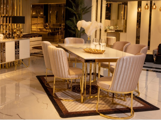 Moderne 6x chaises Chaise de salle à manger Luxe 6x chaises Ensemble de chaises design
