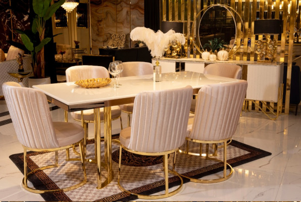 Moderne 6x chaises Chaise de salle à manger Luxe 6x chaises Ensemble de chaises design