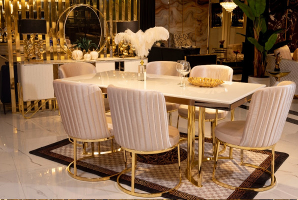 Moderne 6x chaises Chaise de salle à manger Luxe 6x chaises Ensemble de chaises design