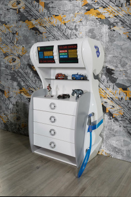 Voiture de police Chambre d'enfants Lit d'enfants Commode Bureau 3 pièces