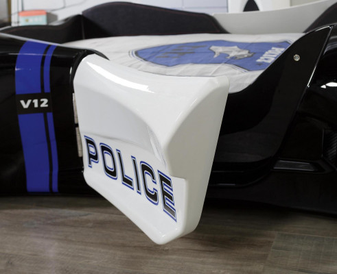 Voiture de police Chambre d'enfants Lit d'enfants Commode Bureau 3 pièces