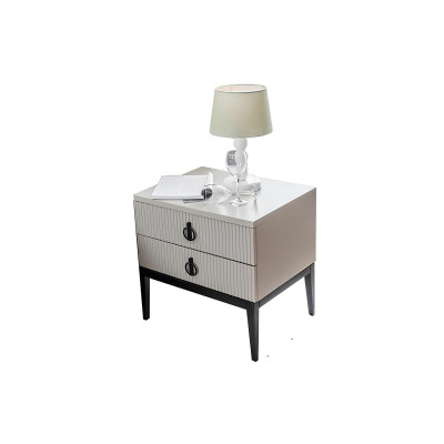 Chambre grise Lit + 2x Tables de chevet Consoles Tables de chevet Lits 3pcs. neuf