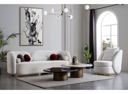 Meubles de sièges de luxe - Salon - Ensemble 3+1 - Table basse - 4 pièces. Ensemble de canapés