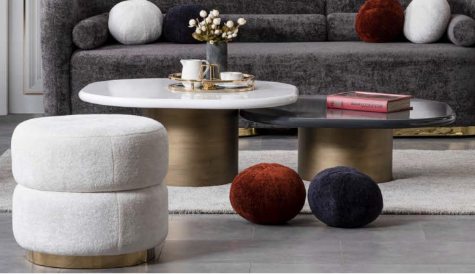 Table basse design 2x blanc et noir style moderne pour le salon Modèle