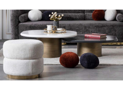 Table basse design 2x blanc et noir style moderne pour le salon Modèle