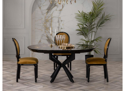 Chaises de luxe Salle à manger Chaises en bois Fauteuils Fauteuil Groupe Suite 4x