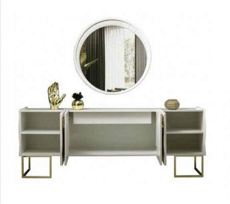xxl Buffet de luxe Armoire à glace 220cm Commode basse Commode
