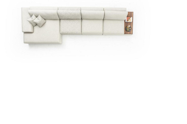 Canapé d'angle en L Salon paysage de vie de luxe Gris Suite d'angle Design Meubles 455x150