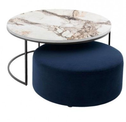 Table basse + tabouret ensemble pratique pour le salon ensemble rond de 2 pièces