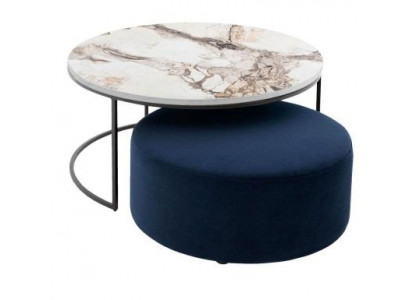 Table basse + tabouret ensemble pratique pour le salon ensemble rond de 2 pièces