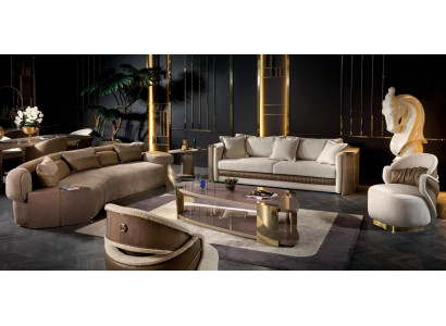 Sofa Set 5tlg Sessel Luxus Wohnzimmer Design Polster Moderne Stoff Neu Möbel