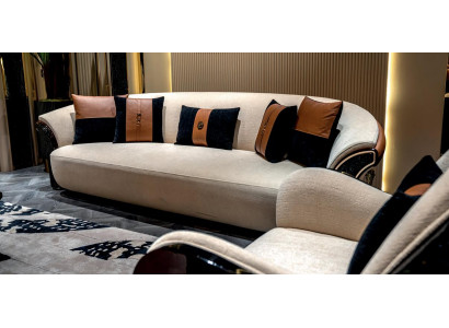 Sofa 3 Sitzer Luxus Wohnzimmer Design Polster Moderne Stoff Möbel Jugendliche