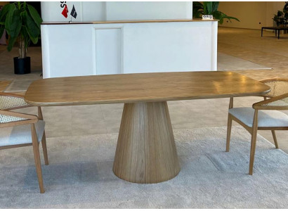 Stilvoller Rechteckiger Esszimmer Tisch Brauner Küchentisch Rundfuß