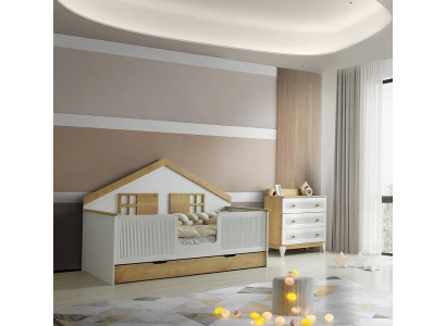 Designer Bett Kommode  Schlafzimmer Jugendzimmer Set Möbel 2tlg. Betten