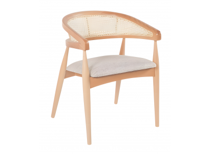 Moderner Beiger Küchenstuhl Exklusiver Esszimmer Armlehnenstuhl