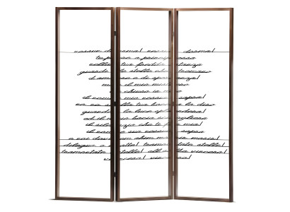 Bildschirm mit poetischem Design – Eleganter Raumteiler mit poetischem Muster.