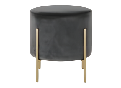 Designer Grauer Polsterhocker Wohnzimmer Beistellhocker Edle Möbel