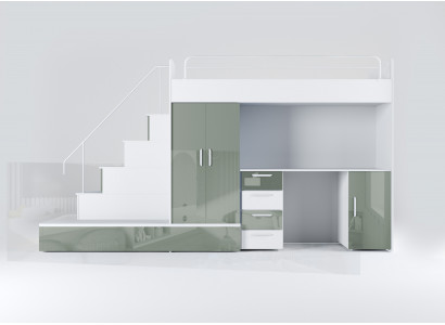 Hochbett aus Massivholz – Für das Kinderzimmer: Platz und Stauraum vereint.