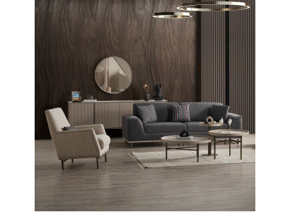 Stilvolles Wohnzimmer Möbel Set Luxuriöser 3-Sitzer Couchtisch -7tlg