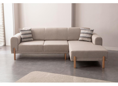 Bequemes Ecksofa mit großzügiger Sitzfläche und stilvollem Design