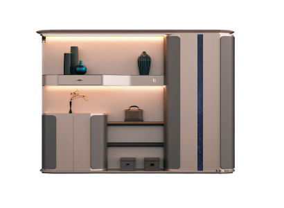 Design Büroschrank Hochglanz Beige 280x42x201 cm