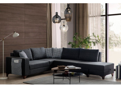 Stilvolles Ecksofa in Anthrazit mit schlichtem Design und hohem Komfort