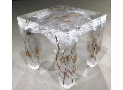 Luxuriöser Design-Beistelltisch mit Eisstruktur Epoxidharz Tisch