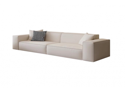 Luxuriöse Großer beiger Sofa aus komprimiertem Stoff  Stilvoller großer Sofa