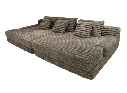 Komprimierbares 4-Sitzer Sofa grau Stoff Sofa luxuriöser leichter Sofa