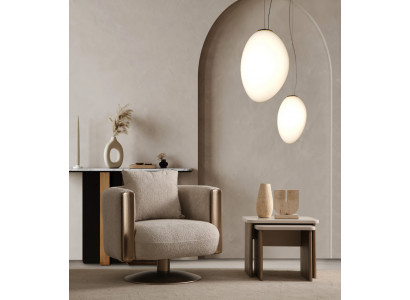 Stilvoller Beistelltisch Beige Moderne Designer tisch Wohnzimmermöbel