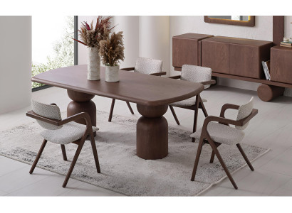 Eleganter Stuhl aus Holz mit komfortabler Polsterung und Armlehnen Hochwertig