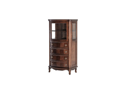 Elegante Vitrine mit Schubladen und Glastüren im klassischen Stil