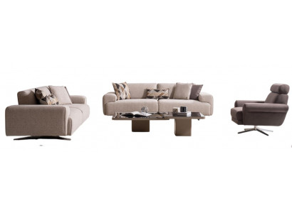 Modernes Möbelset mit eleganten Sofas Sessel und Couchtisch