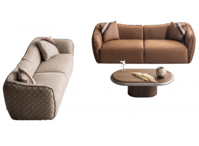 Stilvolles Sofa-Set mit 2 Sofas und Couchtisch im modernen Design