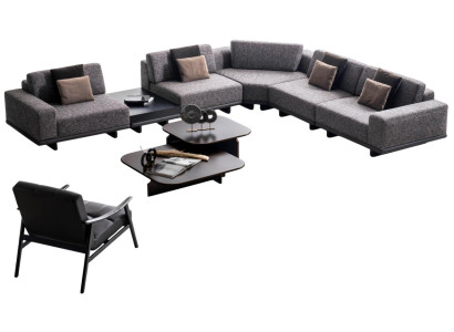 Designer Couch-Set Stilvolles Ecksofa Edler Polstersessel Tisch