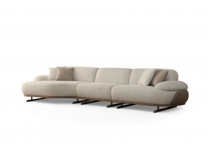 Modulares Ecksofa in L-Form in Beige, modernes Design