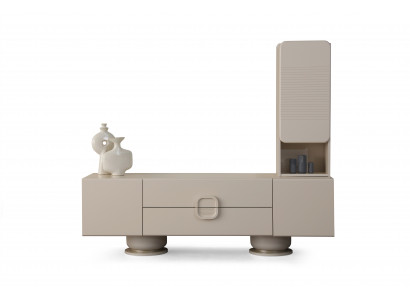 Stilvolles Sideboard mit Bücherregal für Ordnung und Dekoration.