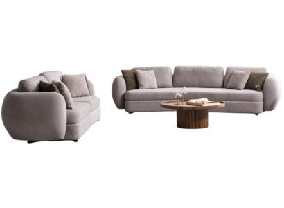 Elegante Wohnzimmer Polstergarnitur Moderner 4-Sitzer Couchtisch