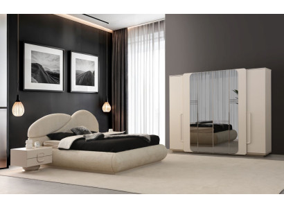 Elegantes 4-tlg. Schlafzimmer-Set mit Bett Nachttischen und Schrank.