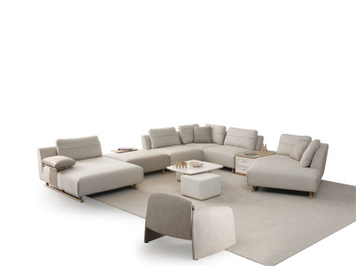 Modulares Wohnzimmer-Set U-Form Ecksofa mit passendem Sessel