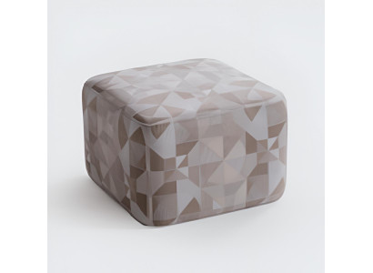 Beiger Polsterpouf Designer Sitzhocker Edler Textilhocker Sitzmöbel