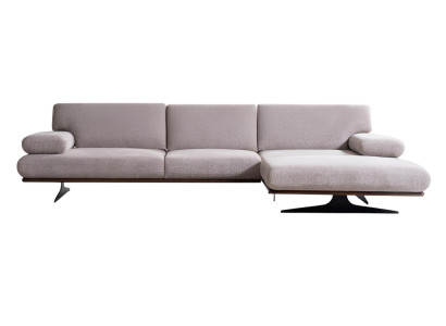 Designer Beiges Stoffsofa Polstercouchen L-Form Ecksofa Luxus Möbel