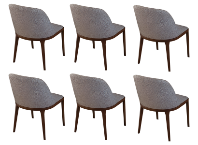 Moderne Graue Küchenstühle 6-er Stuhl-Set Designer Esszimmerstühle