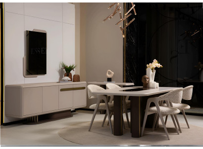 Modischer Esstisch mit eleganten Stühlen  Perfekte Raumgestaltung luxuriöse